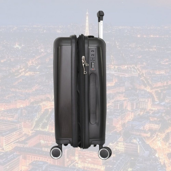 Практични авио куфари с четири колелца, въртящи се нa 360 градуса, полипропилен - BLACK 2333-1/ 20+24 инча